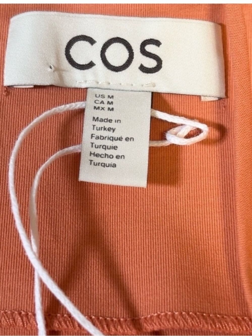 COS Open Back Midi Dress Orange Strappy Relaxed Fit Sleeveless Size Medium - Picture 15 of 16